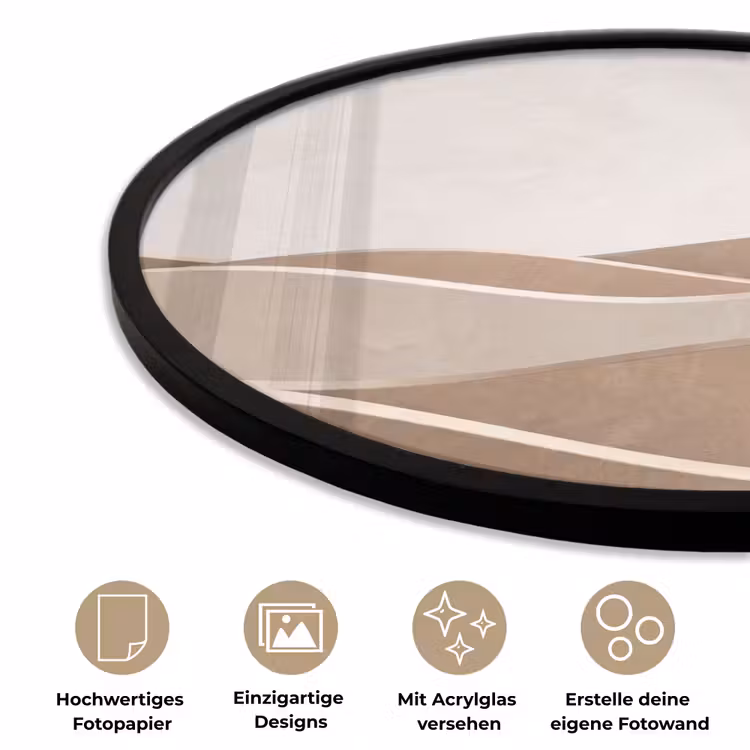 Abstract - Golven - Modern - Beige Fotolijst rond zonder passe partout klein -closeup_DE