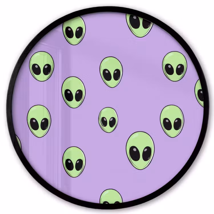 Alien - Retro - Lila Fotolijst rond zonder passe partout klein 856 -3d