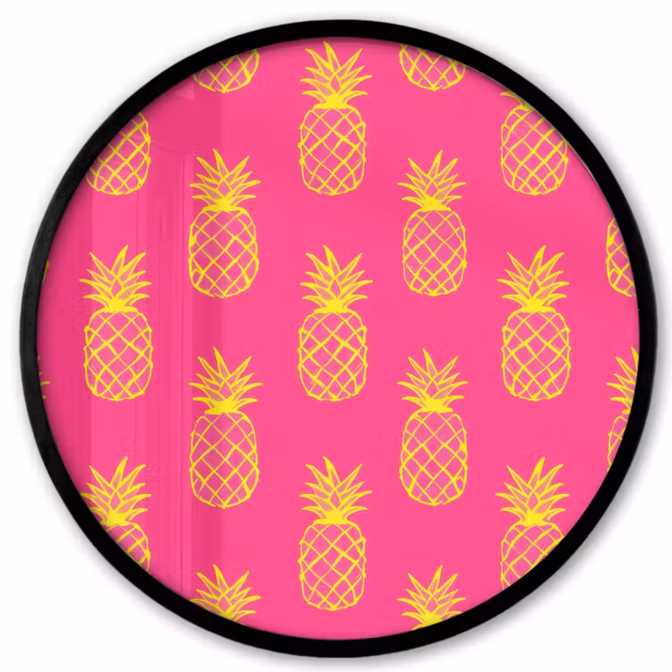 Ananas - Trendy - Roze Fotolijst rond zonder passe partout klein 856 -3d