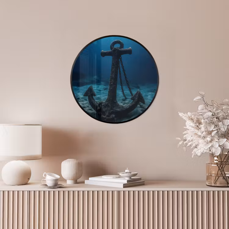 Anker - Ijzer - Zeebodem - Zand Fotolijst rond zonder passe partout klein -sfeer3