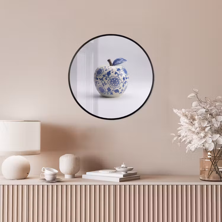Appel - Blauw - Klassiek Fotolijst rond zonder passe partout klein -sfeer3