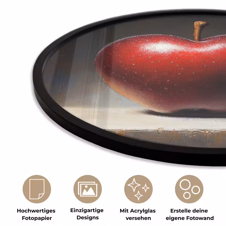 Apple - Hart - Rood Fotolijst rond zonder passe partout klein -closeup_DE