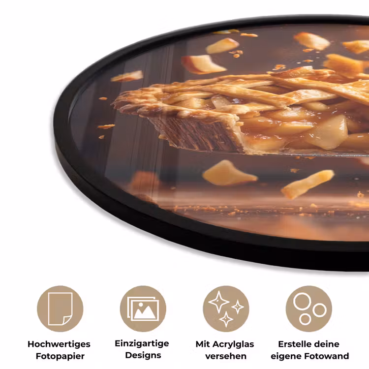Appel - Taart - Warm - Eten Fotolijst rond zonder passe partout klein -closeup_DE