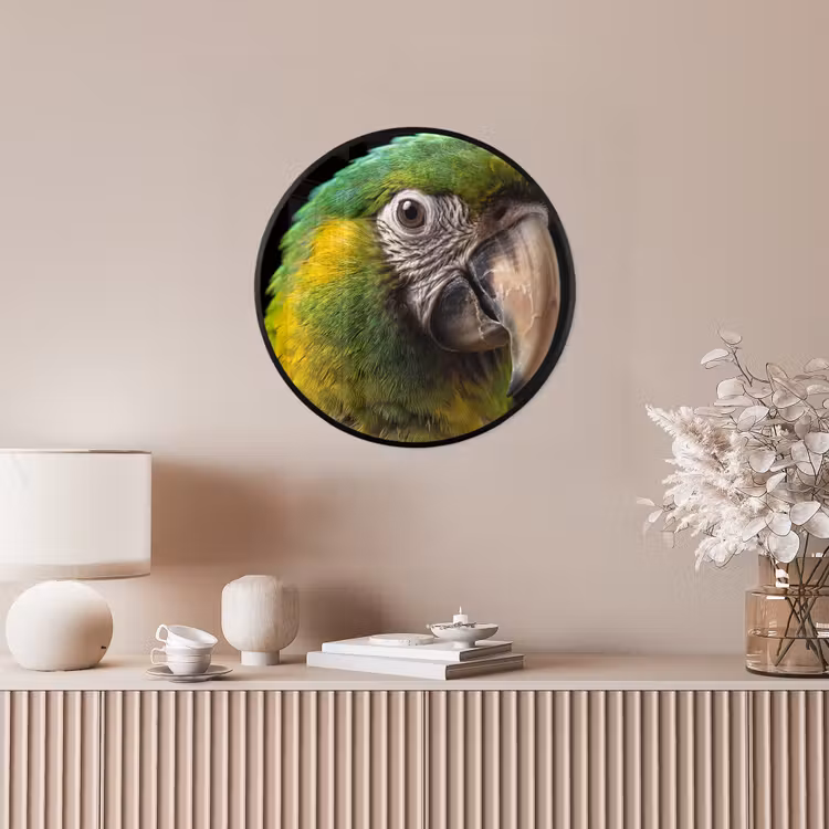 Ara - Portret - Groen Fotolijst rond zonder passe partout klein -sfeer3