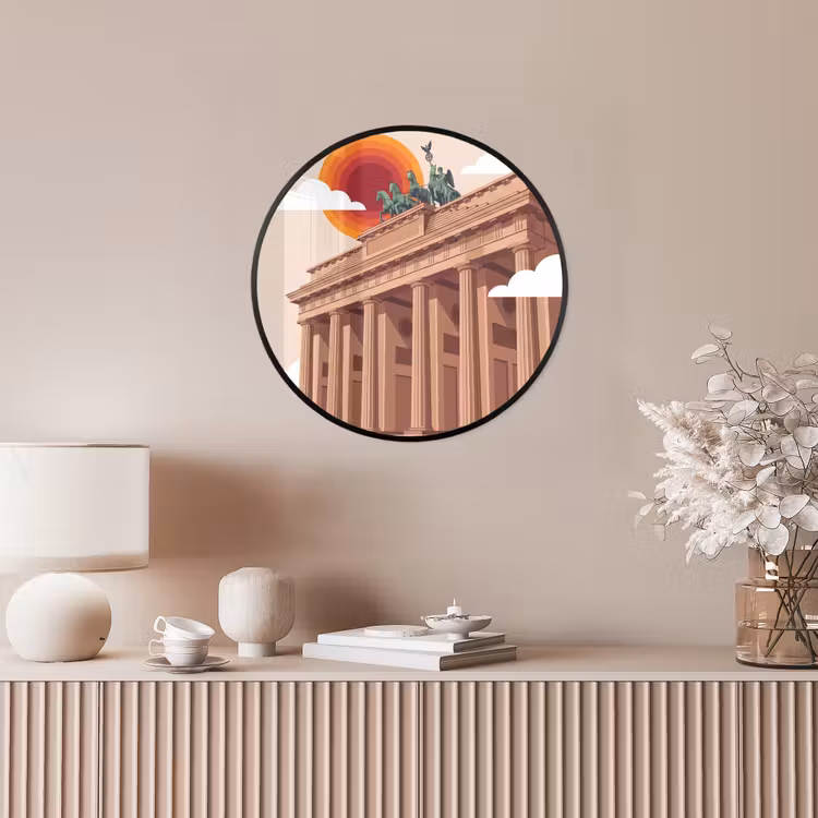 Architectuur - Brandenburg - Berlijn - Zonsondergang - Historisch Fotolijst rond zonder passe partout klein -sfeer3