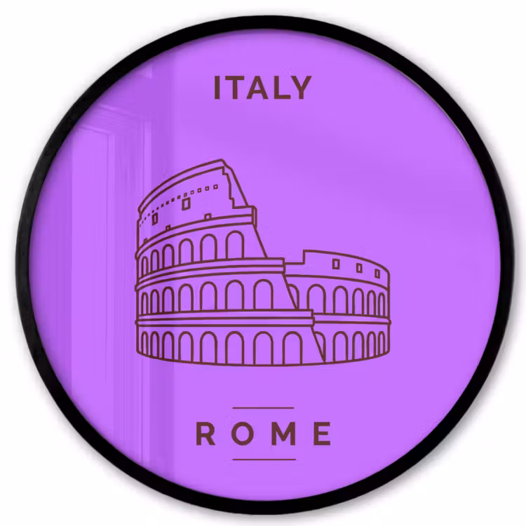 Architectuur - Colosseum - Rome - Minimalistisch - Paars Fotolijst rond zonder passe partout klein -3d