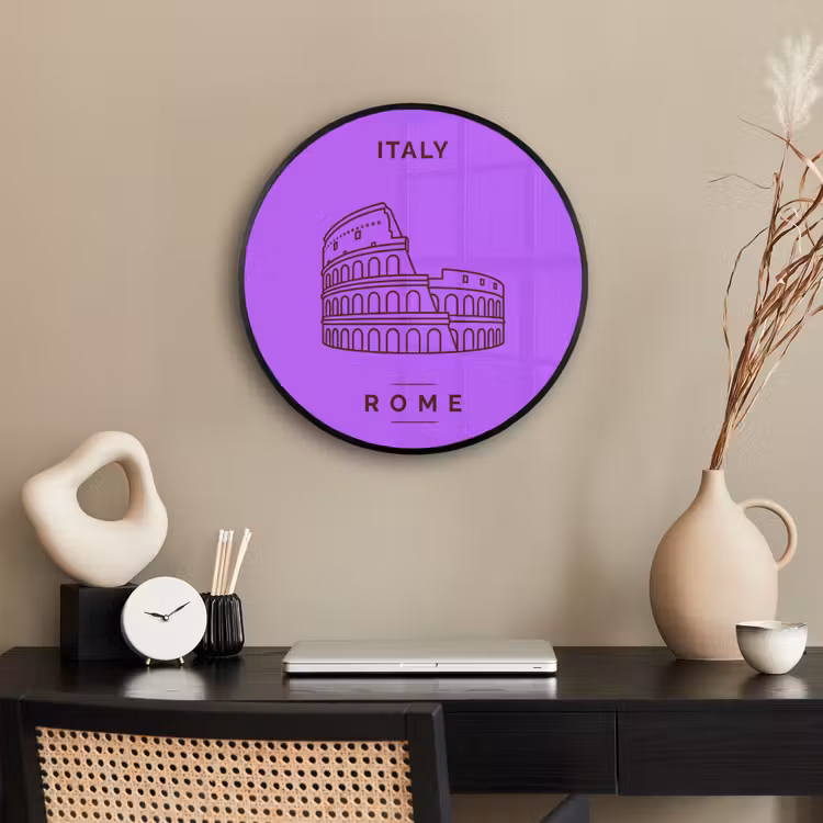 Architectuur - Colosseum - Rome - Minimalistisch - Paars Fotolijst rond zonder passe partout klein -sfeer1