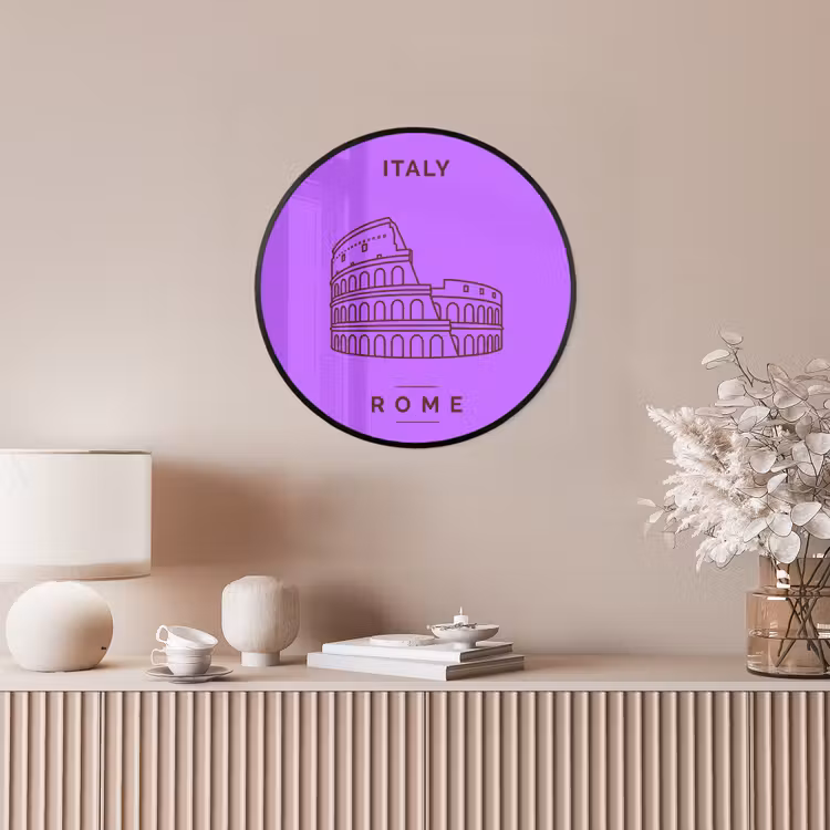 Architectuur - Colosseum - Rome - Minimalistisch - Paars Fotolijst rond zonder passe partout klein -sfeer3