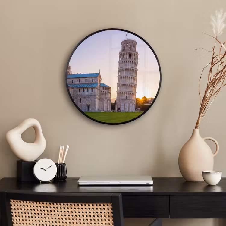 Architectuur - Toren - Pisa - Italië - Zonsondergang Fotolijst rond zonder passe partout klein -sfeer1