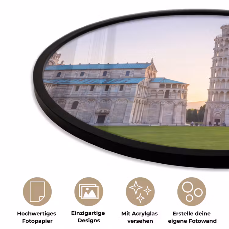 Architectuur - Toren - Pisa - Italië - Zonsondergang Fotolijst rond zonder passe partout klein -closeup_DE