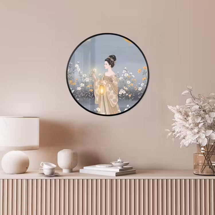 Aziatisch - Vrouw - Kimono Fotolijst rond zonder passe partout klein -sfeer3