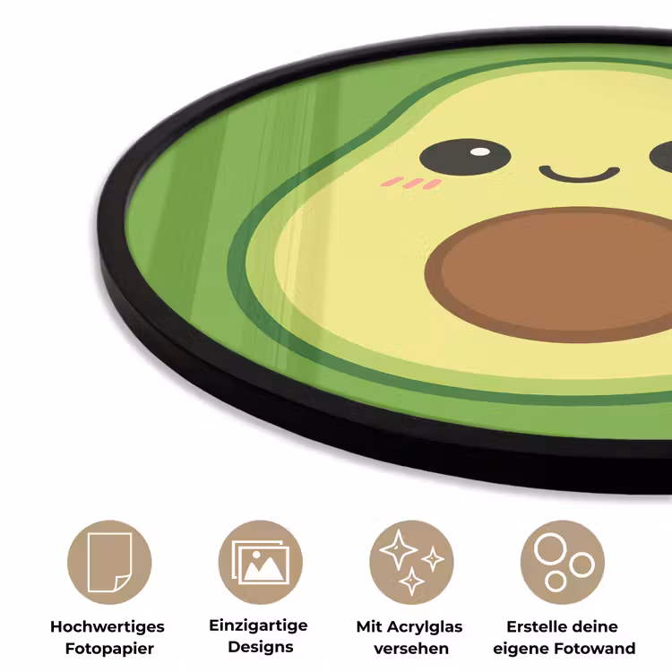 Avocado - Groen - Speels Fotolijst rond zonder passe partout klein -closeup_DE