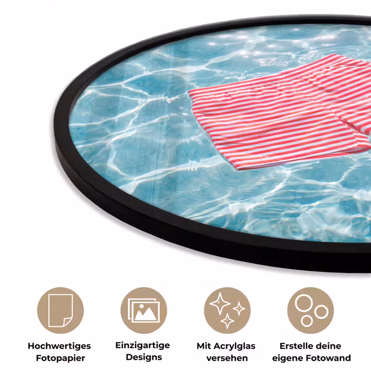 Zwemkleding - Gestreept - Water - Zomer - Rood-wit Fotolijst rond zonder passe partout klein -closeup_DE