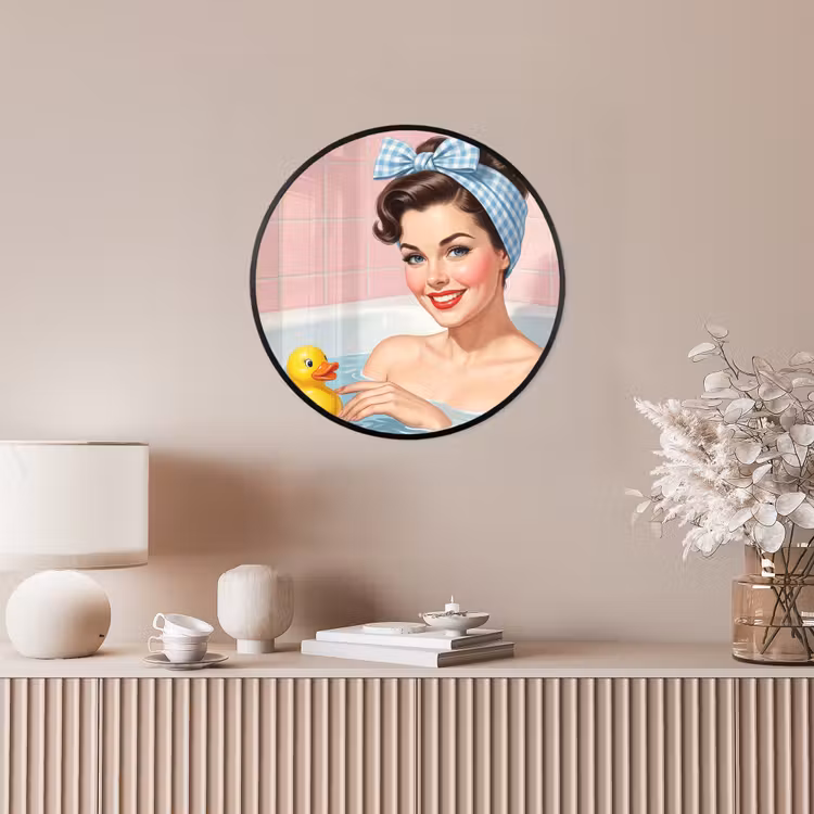 Badkamer - Eend - Blauw Fotolijst rond zonder passe partout klein -sfeer3