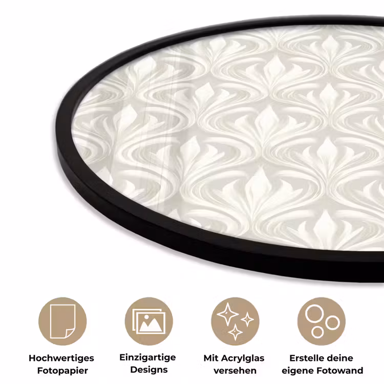 Barok - Patroon - Beige Fotolijst rond zonder passe partout klein 856 -closeup_DE