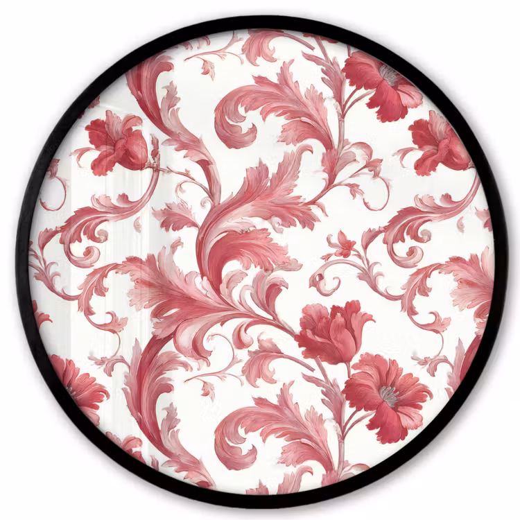 Barok - Patroon - Rood Fotolijst rond zonder passe partout klein 856 -3d