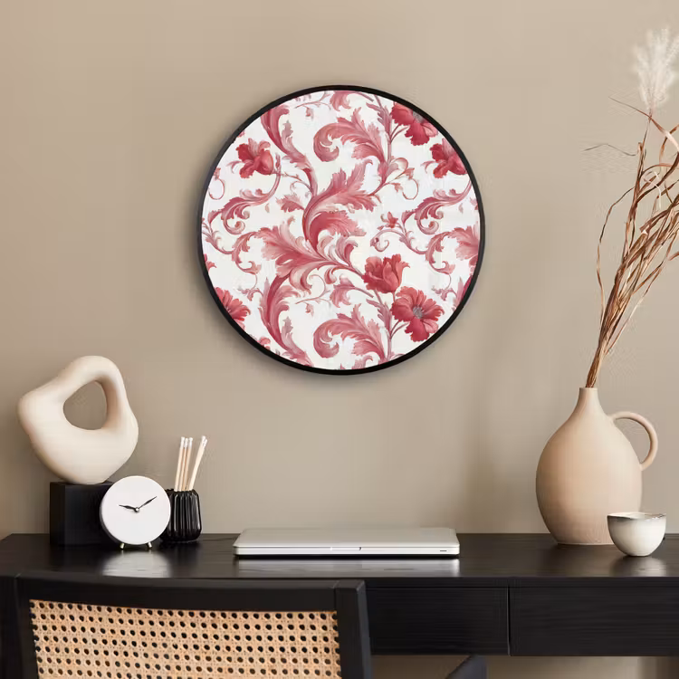 Barok - Patroon - Rood Fotolijst rond zonder passe partout klein 856 -sfeer1
