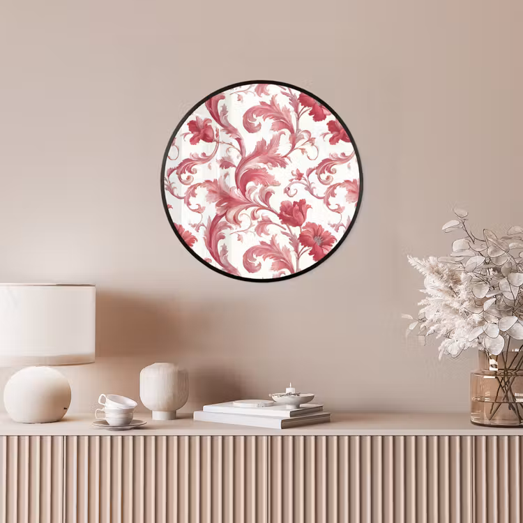 Barok - Patroon - Rood Fotolijst rond zonder passe partout klein 856 -sfeer3