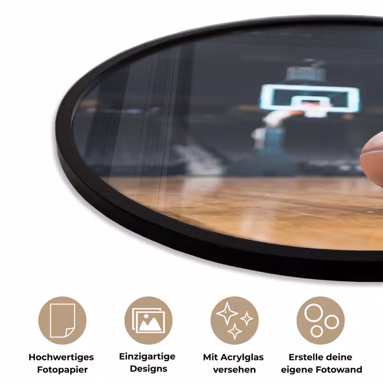 Basketbal - Arena - Sport Fotolijst rond zonder passe partout klein -closeup_DE