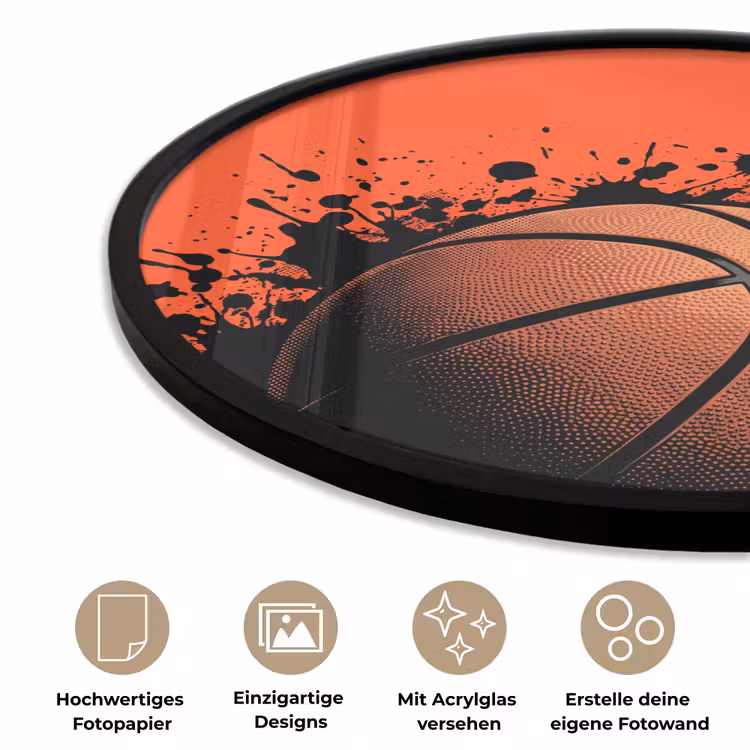 Basketbal - Verf - Sport - Oranje Fotolijst rond zonder passe partout klein -closeup_DE