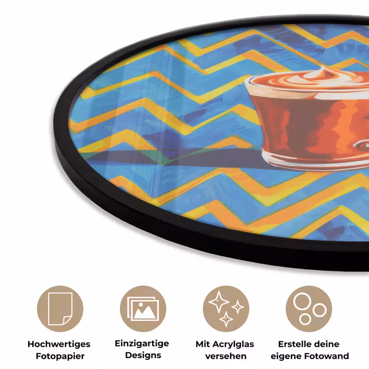 Mok - Koffie - Zigzag - Slagroom Fotolijst rond zonder passe partout klein -closeup_DE
