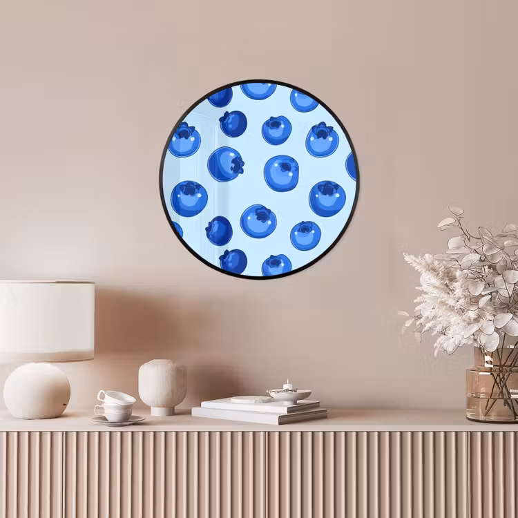 Bessen - Modern - Blauw Fotolijst rond zonder passe partout klein 856 -sfeer3