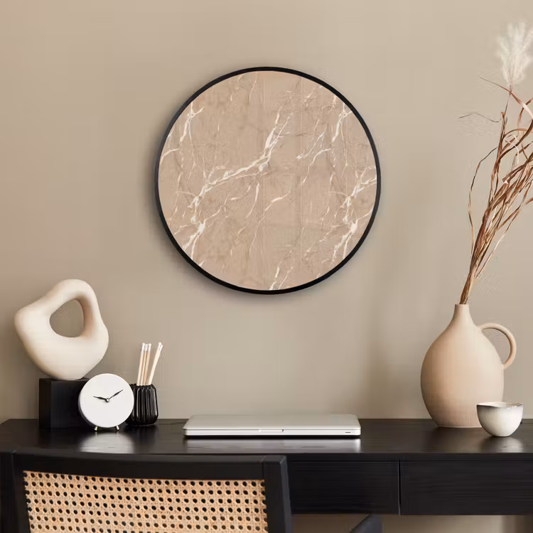 Beige - Marmer - Organisch - Wit Fotolijst rond zonder passe partout klein 856 -sfeer1