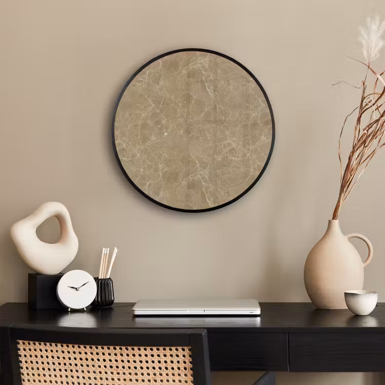 Beige - Marmer - Witte aders Fotolijst rond zonder passe partout klein 856 -sfeer1