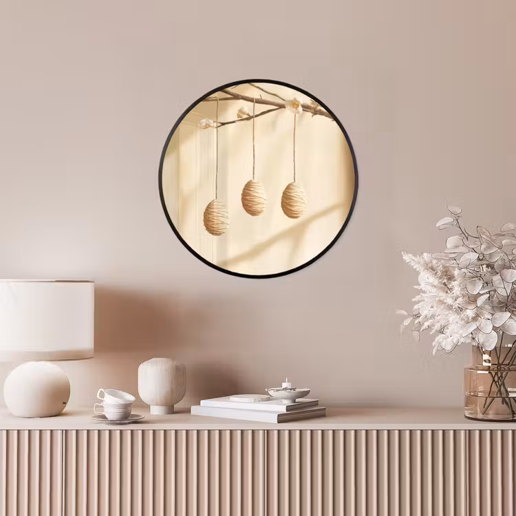 Beige - Paastak - Eieren Fotolijst rond zonder passe partout klein -sfeer3