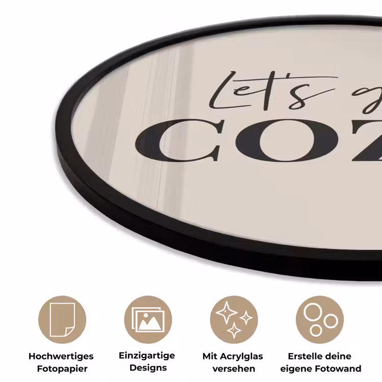 Beige - Winter - Quote - Cozy Fotolijst rond zonder passe partout klein -closeup_DE