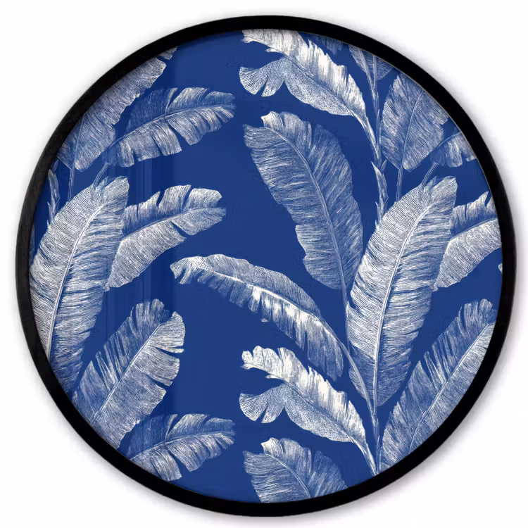 Blad - Palm - Blauw Fotolijst rond zonder passe partout klein 856 -3d