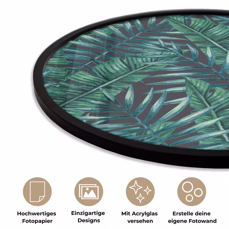Bladeren - Jungle - Tropical Fotolijst rond zonder passe partout klein -closeup_DE