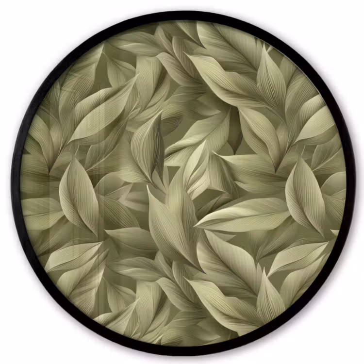 Bladeren - Modern - Groen Fotolijst rond zonder passe partout klein 856 -3d