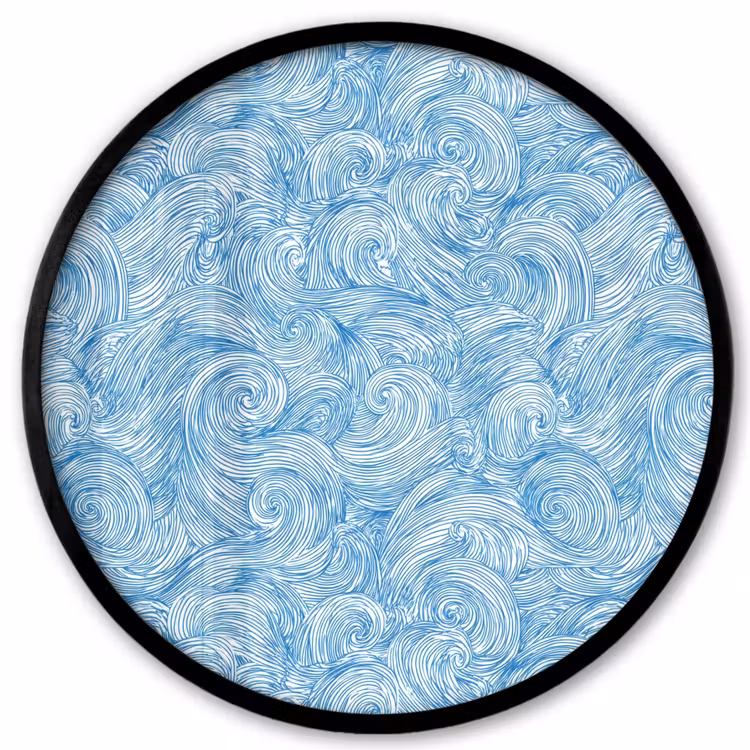 Blauw - Wit - Spiraal - Golven - Lijnen Fotolijst rond zonder passe partout klein 856 -3d
