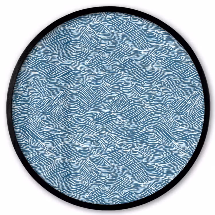 Blauw - Wit - Golven - Getekend - Textuur Fotolijst rond zonder passe partout klein 856 -3d