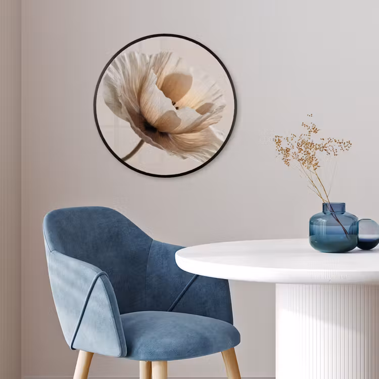 Bloem - Beige - Crème Fotolijst rond zonder passe partout klein -sfeer2