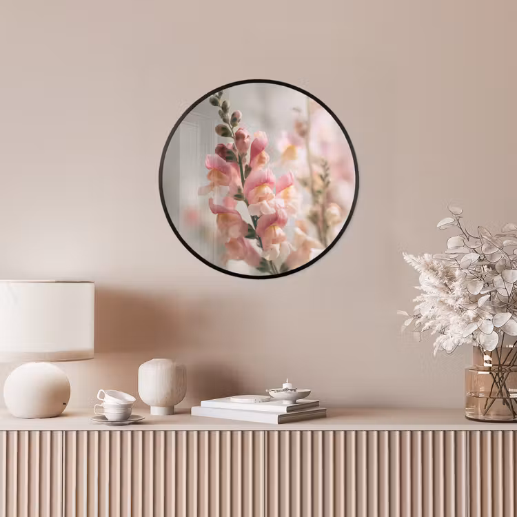 Bloem - Leeuwenbek - Roze - Stengel Fotolijst rond zonder passe partout klein -sfeer3
