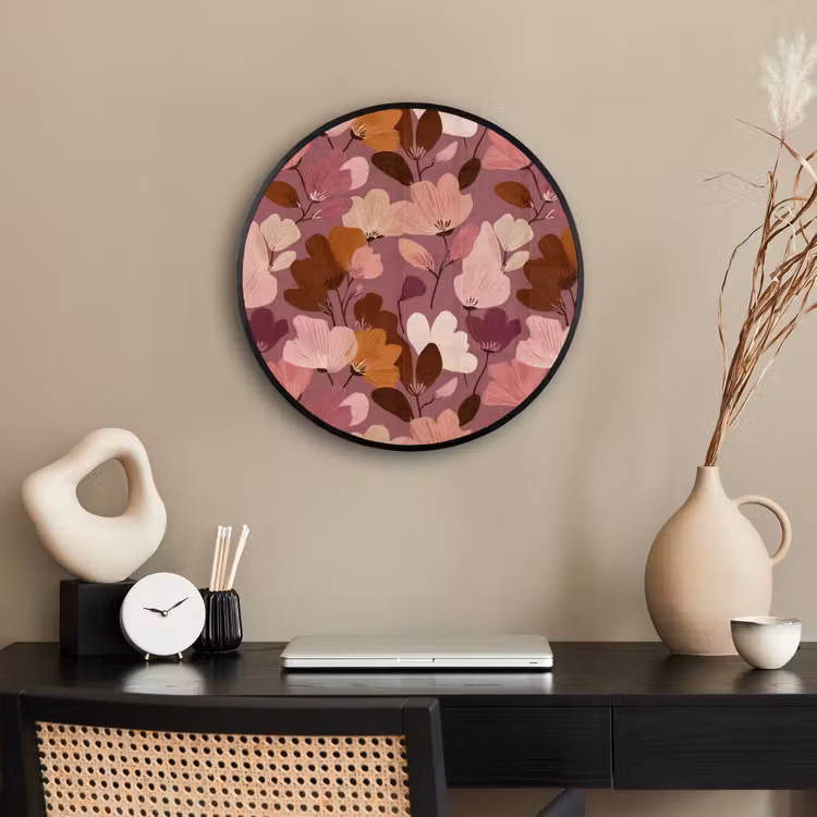 Bloem - Patroon - Roze Fotolijst rond zonder passe partout klein 856 -sfeer1