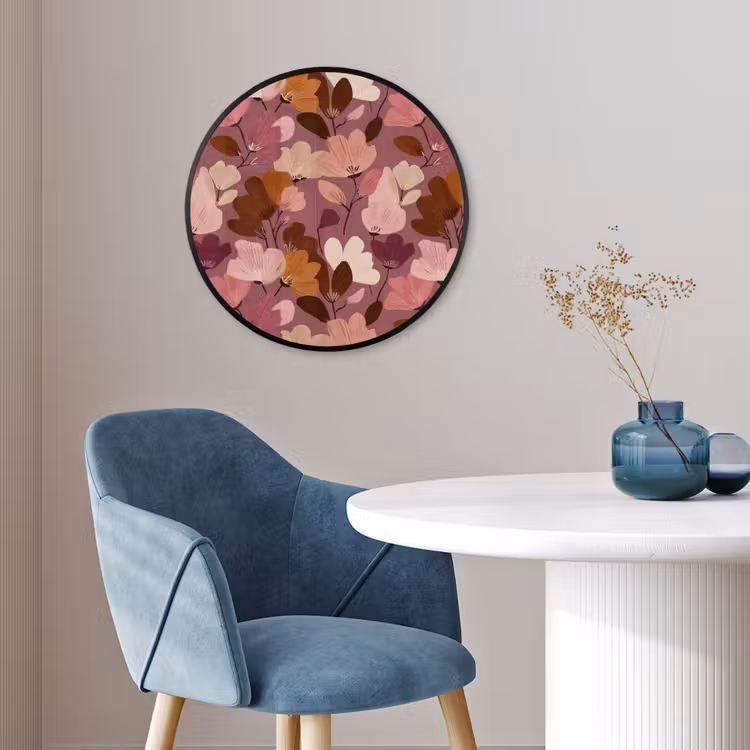 Bloem - Patroon - Roze Fotolijst rond zonder passe partout klein 856 -sfeer2