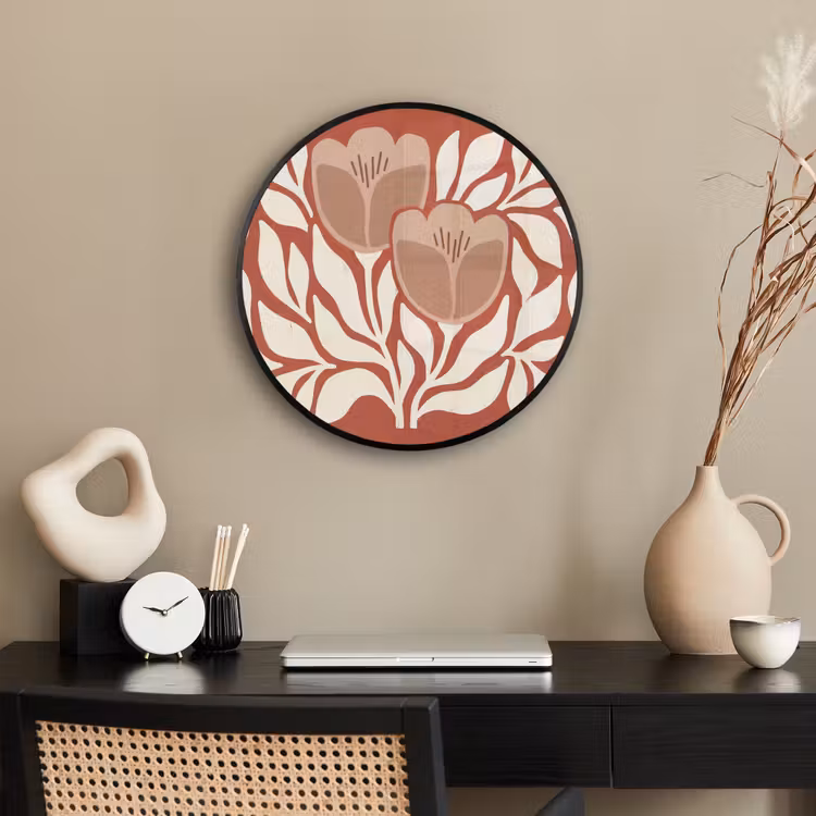 Bloemen - Abstract - Modern - Beige - Natuur Fotolijst rond zonder passe partout klein -sfeer1