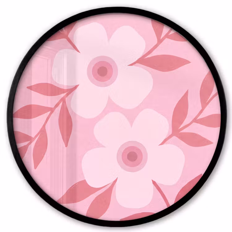 Bloemen - Abstract - Modern - Roze - Natuur Fotolijst rond zonder passe partout klein -3d