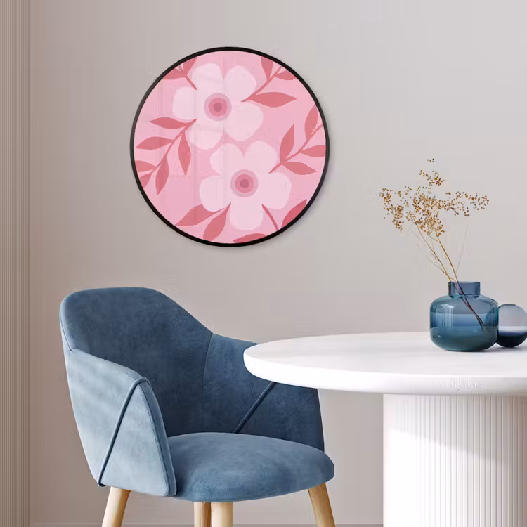 Bloemen - Abstract - Modern - Roze - Natuur Fotolijst rond zonder passe partout klein -sfeer2