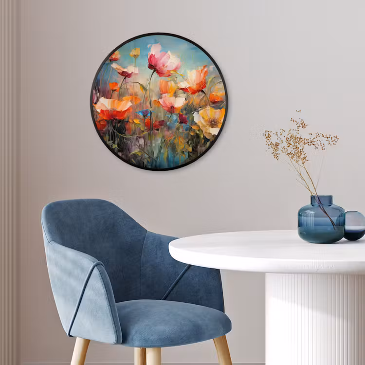 Bloemen - Watercolor - Kunst - Botanisch - Natuur Fotolijst rond zonder passe partout klein -sfeer2