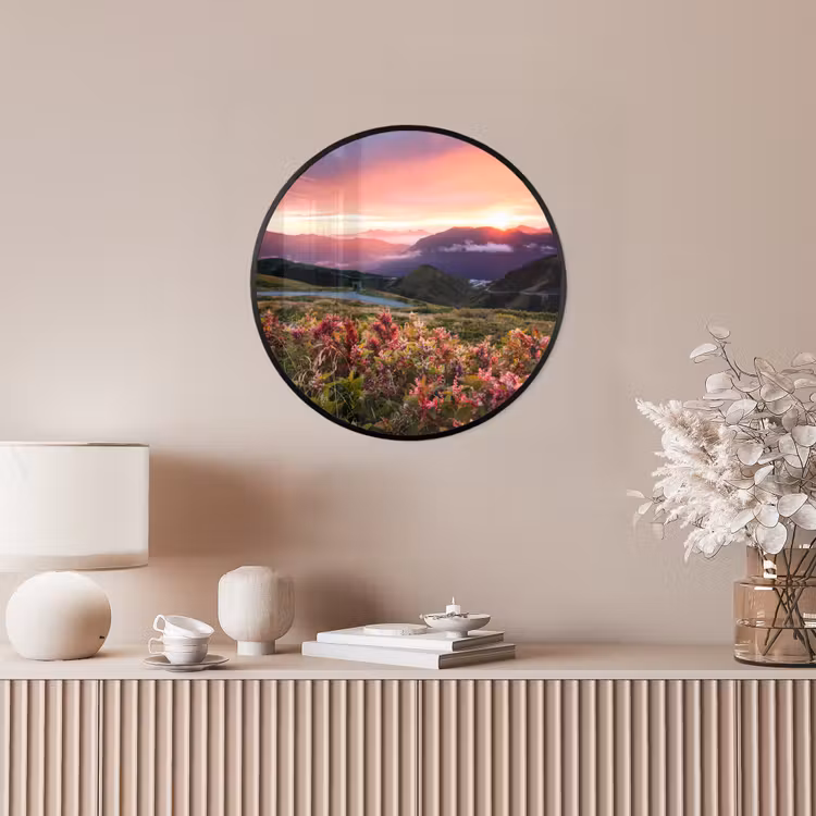 Bloemen - Bergen - Landschap - Nacht - Lucht - Roze Fotolijst rond zonder passe partout klein -sfeer3
