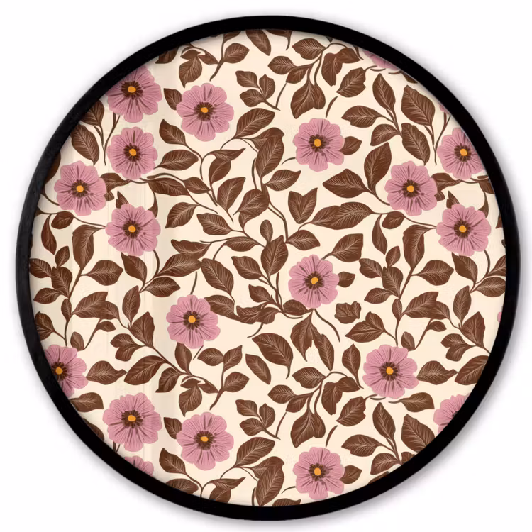 Bloemen - Bladeren - Kleurrijk Fotolijst rond zonder passe partout klein 856 -3d