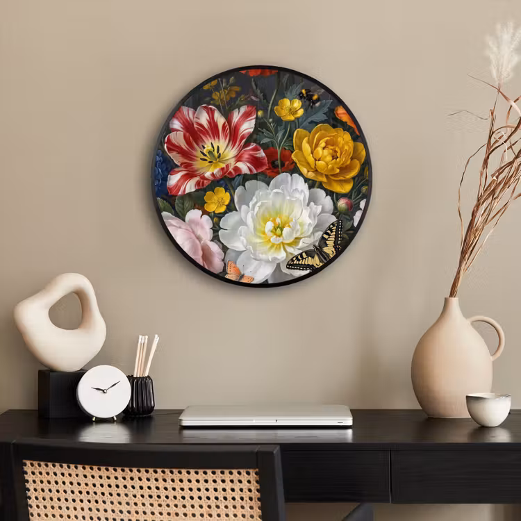 Bloemen - Boeket - Klassiek - Kleurrijk - Natuur Fotolijst rond zonder passe partout klein -sfeer1