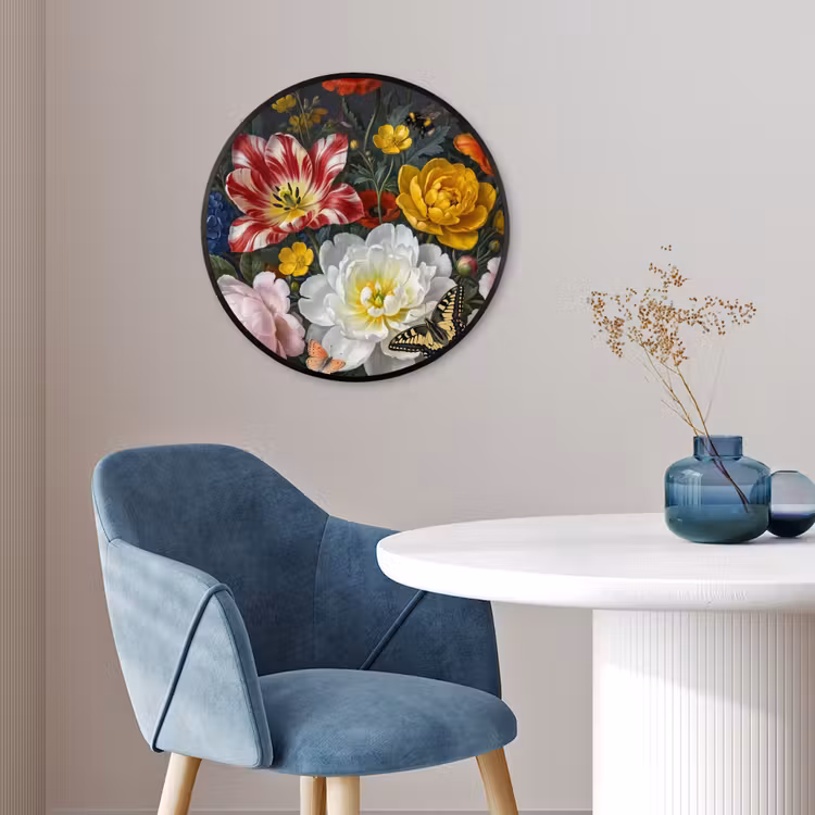 Bloemen - Boeket - Klassiek - Kleurrijk - Natuur Fotolijst rond zonder passe partout klein -sfeer2