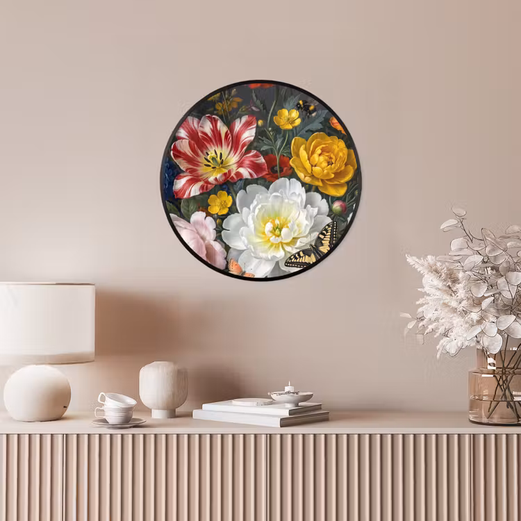 Bloemen - Boeket - Klassiek - Kleurrijk - Natuur Fotolijst rond zonder passe partout klein -sfeer3