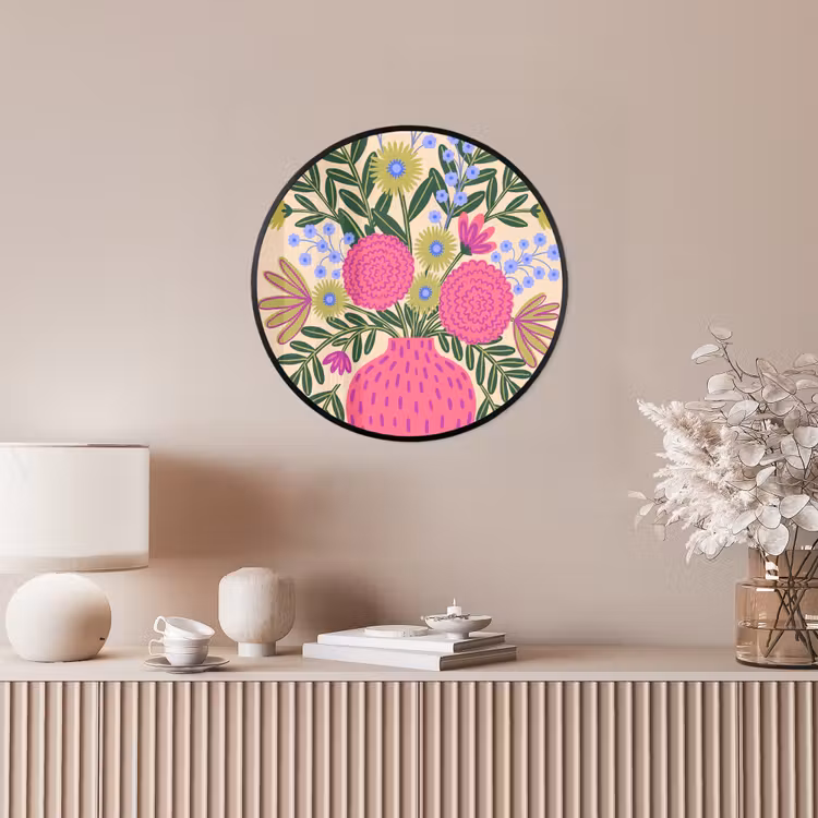 Bloemen - Boeket - Natuur - Abstract - Roze Fotolijst rond zonder passe partout klein -sfeer3