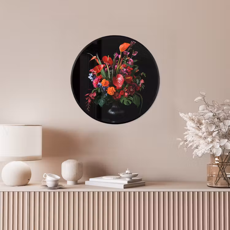 Bloemen - Boeket - Sierlijk Fotolijst rond zonder passe partout klein -sfeer3